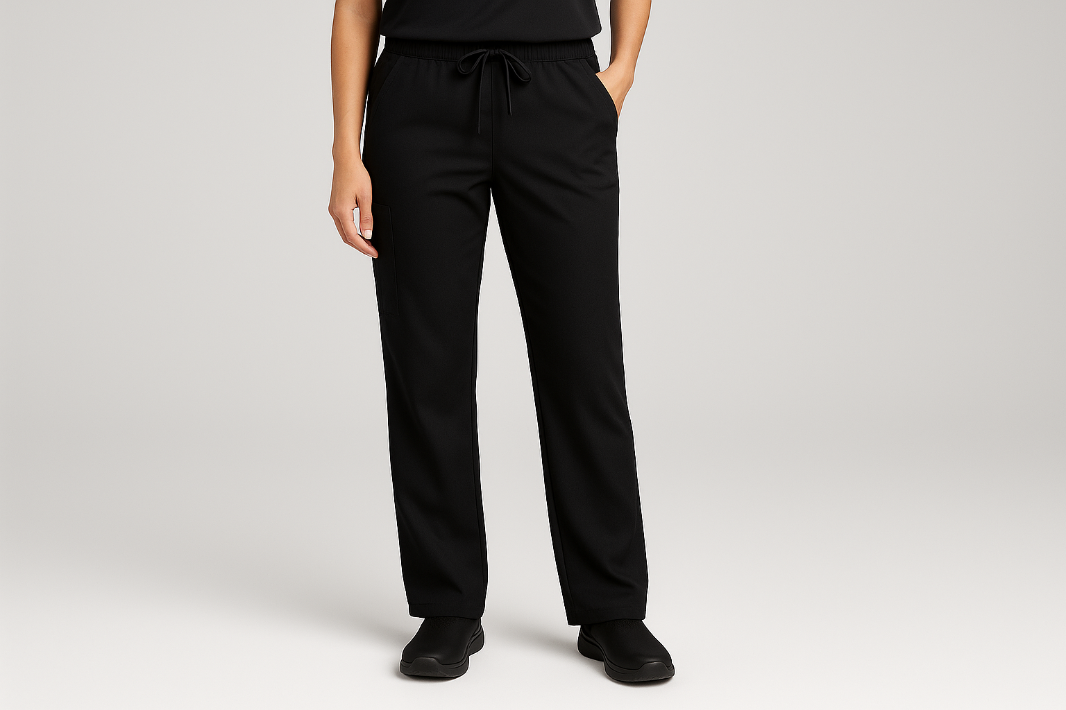pantalon medico corte recto color negro